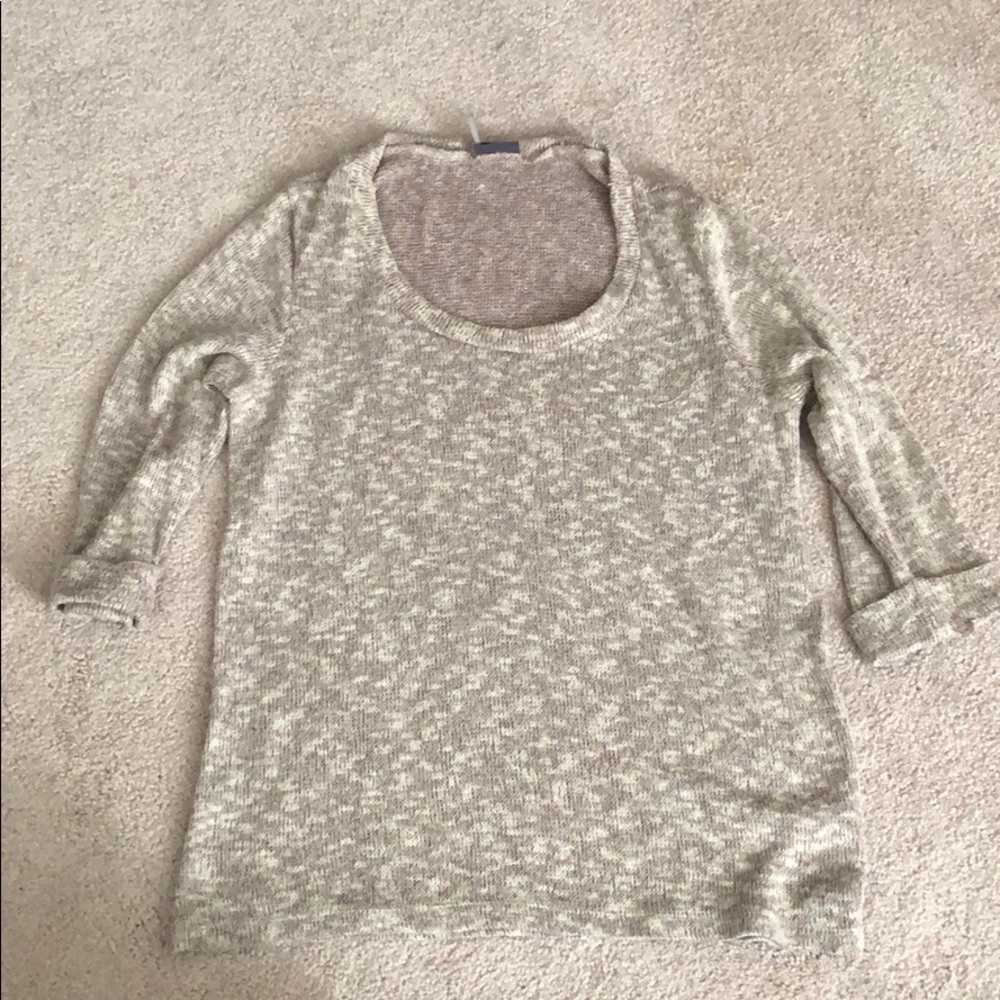 Sparkle & Fade 3/4 sleeve beige sweater